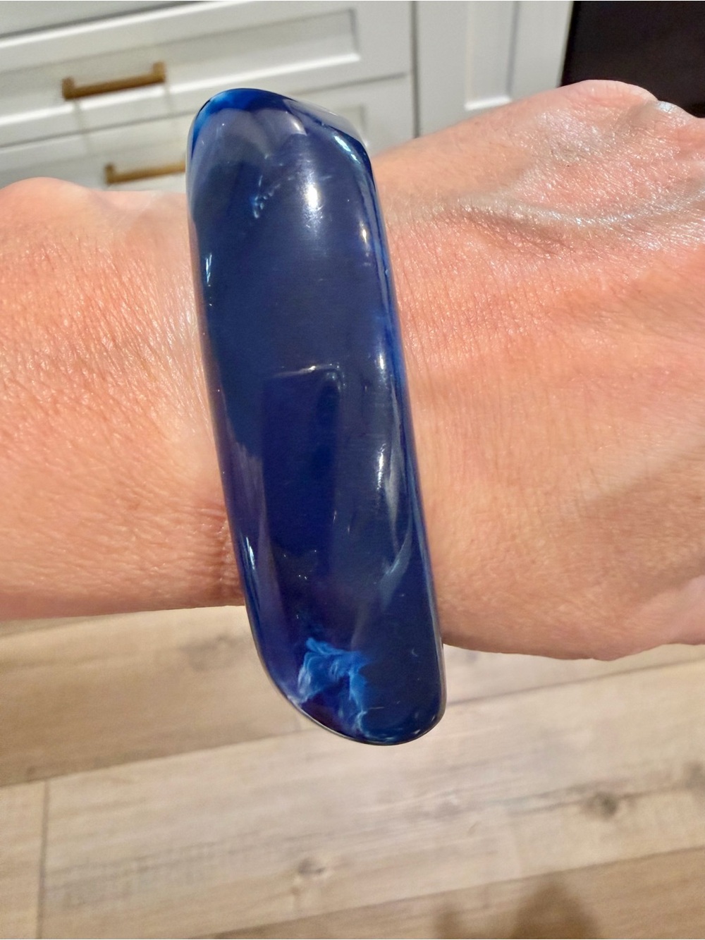 Deep Blue Resin Bangle Bracelet